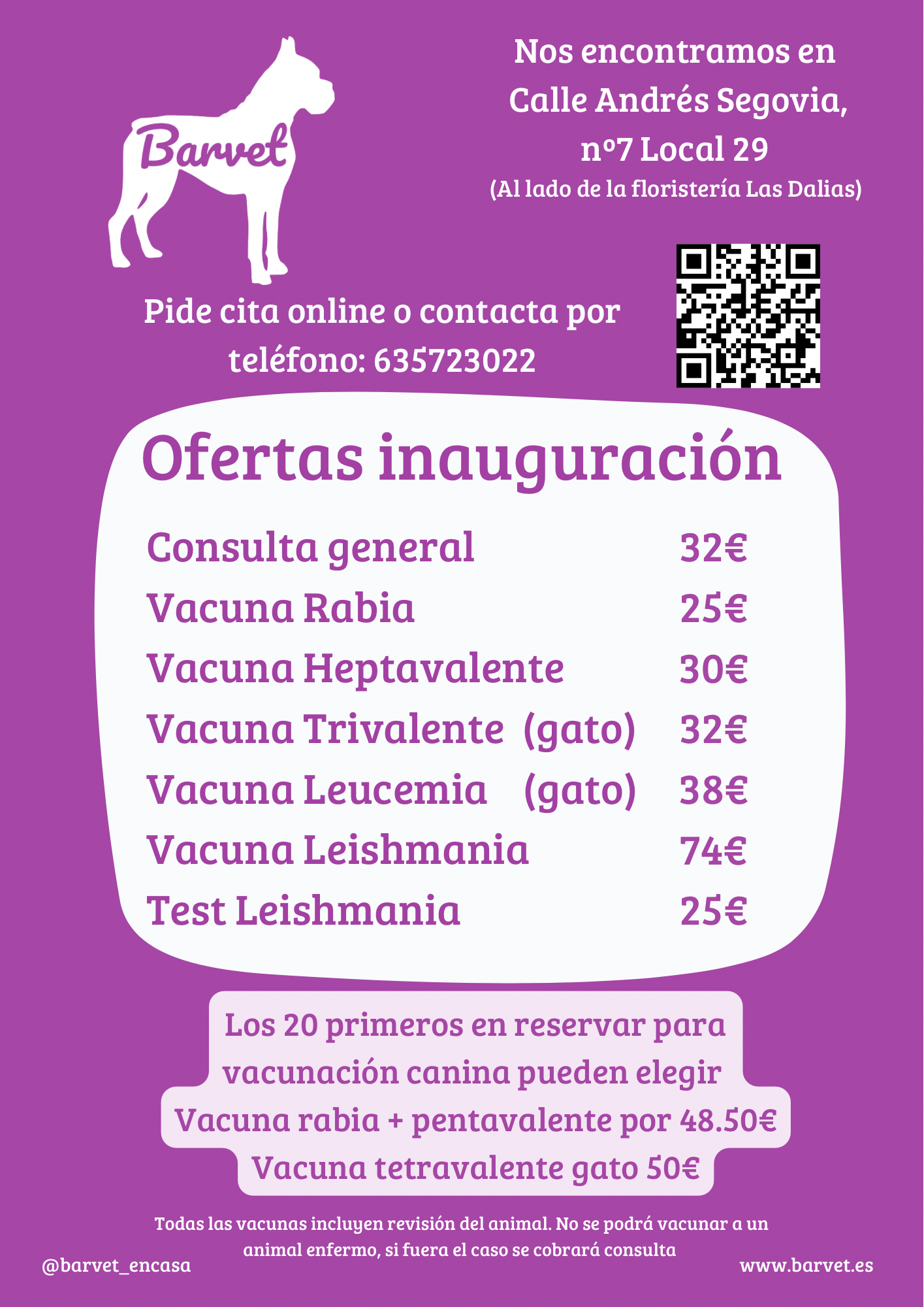 Ofertas apertura nueva Clínica Veterinaria Barvet en Las Rozas