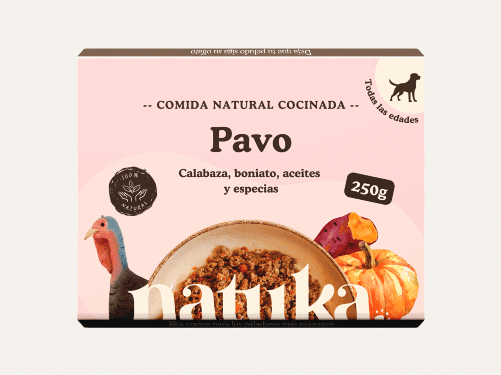 Comida cocinada Natuka de pavo para perros 250g