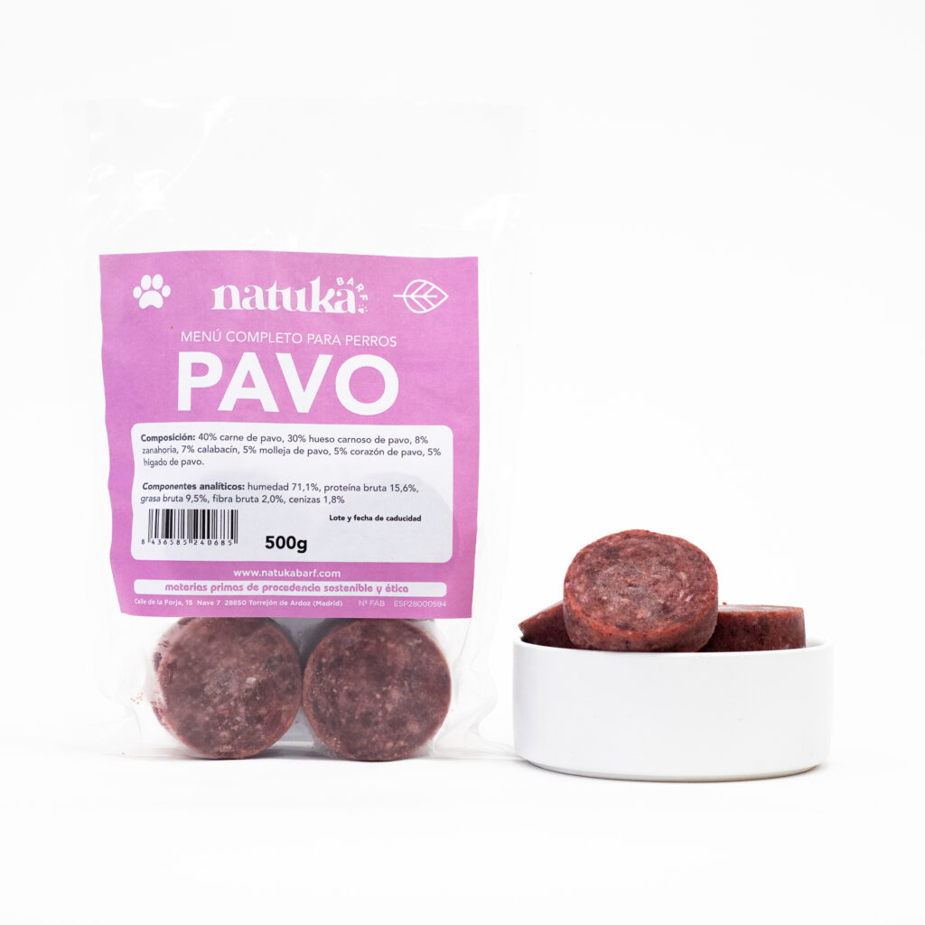 Menú BARF Natuka de pavo 500g para perros